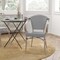 Merrick Lane Mael Stacking Thonet Bistro Style Chair with Arms, Textilene Seat, and Bamboo Finished Metal Frame for Indoor/Outdoor Use